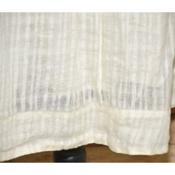 NWT Boho Zara Ladies Neutral Beige 100% Linen Knee Length Dress Size 13-14 Off T - Picture 4 of 15